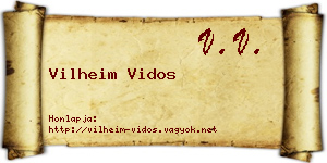 Vilheim Vidos névjegykártya